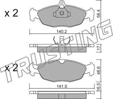 Trusting 079.0 - Тормозные колодки, дисковые, комплект autospares.lv