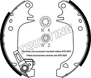 Trusting 079.180Y - Комплект тормозных колодок, барабанные autospares.lv