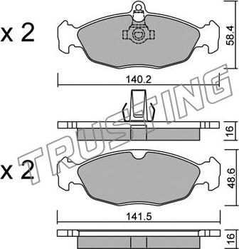 Trusting 079.1 - Тормозные колодки, дисковые, комплект autospares.lv