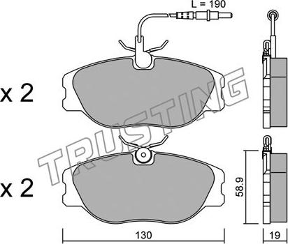 Trusting 074.4 - Тормозные колодки, дисковые, комплект autospares.lv