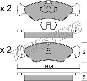 Trusting 075.0 - Тормозные колодки, дисковые, комплект autospares.lv