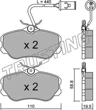 Trusting 076.1 - Тормозные колодки, дисковые, комплект autospares.lv