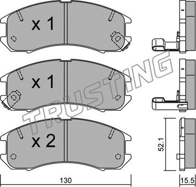 Trusting 070.0 - Тормозные колодки, дисковые, комплект autospares.lv