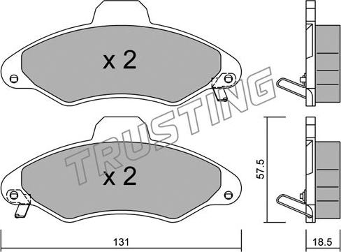 Trusting 073.1 - Тормозные колодки, дисковые, комплект autospares.lv