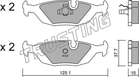 Trusting 072.0 - Тормозные колодки, дисковые, комплект autospares.lv