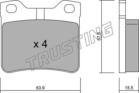 Trusting 199.1 - Тормозные колодки, дисковые, комплект autospares.lv