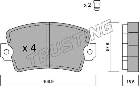 Trusting 193.0 - Тормозные колодки, дисковые, комплект autospares.lv