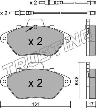 Trusting 192.1 - Тормозные колодки, дисковые, комплект autospares.lv