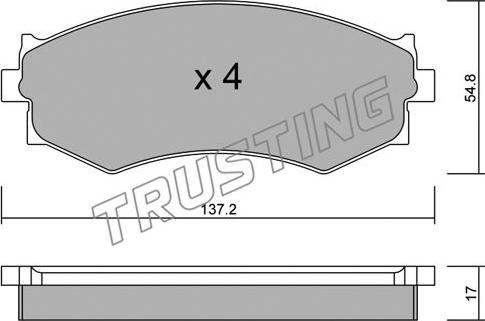 Trusting 197.0 - Тормозные колодки, дисковые, комплект autospares.lv