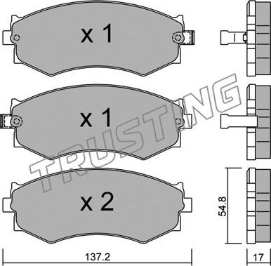 Trusting 197.1 - Тормозные колодки, дисковые, комплект autospares.lv