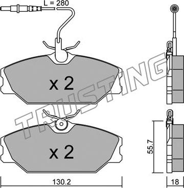 Trusting 144.0 - Тормозные колодки, дисковые, комплект autospares.lv