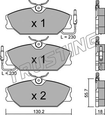 Trusting 144.1 - Тормозные колодки, дисковые, комплект autospares.lv