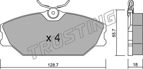 Trusting 144.2 - Тормозные колодки, дисковые, комплект autospares.lv