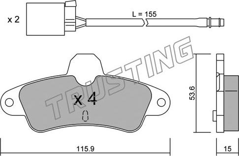 Trusting 145.0W - Тормозные колодки, дисковые, комплект autospares.lv