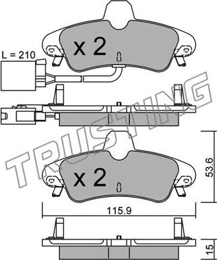 Trusting 145.2 - Тормозные колодки, дисковые, комплект autospares.lv