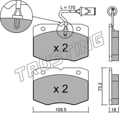 Trusting 141.0 - Тормозные колодки, дисковые, комплект autospares.lv