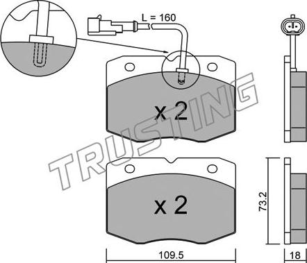 Trusting 141.1 - Тормозные колодки, дисковые, комплект autospares.lv