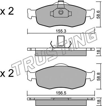 Trusting 148.0 - Тормозные колодки, дисковые, комплект autospares.lv