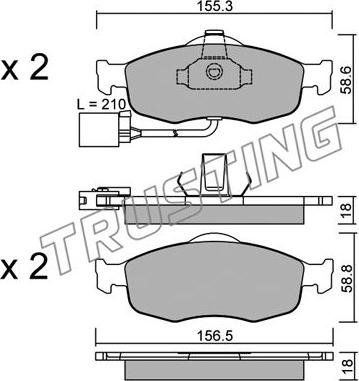 Trusting 148.1 - Тормозные колодки, дисковые, комплект autospares.lv