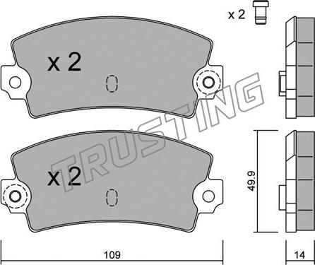 Trusting 150.1 - Тормозные колодки, дисковые, комплект autospares.lv