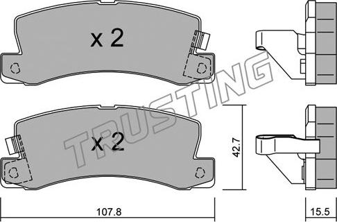 Trusting 164.1 - Тормозные колодки, дисковые, комплект autospares.lv