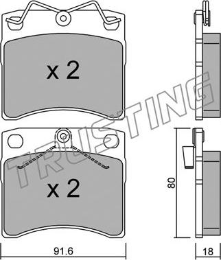 Trusting 166.1 - Тормозные колодки, дисковые, комплект autospares.lv