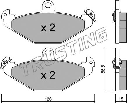 Trusting 168.0 - Тормозные колодки, дисковые, комплект autospares.lv