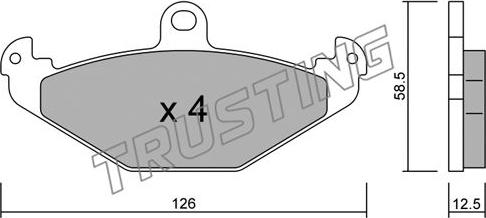 Trusting 168.1 - Тормозные колодки, дисковые, комплект autospares.lv