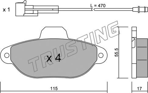 Trusting 162.0 - Тормозные колодки, дисковые, комплект autospares.lv