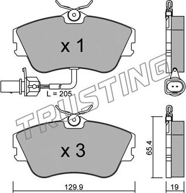 Trusting 167.1 - Тормозные колодки, дисковые, комплект autospares.lv