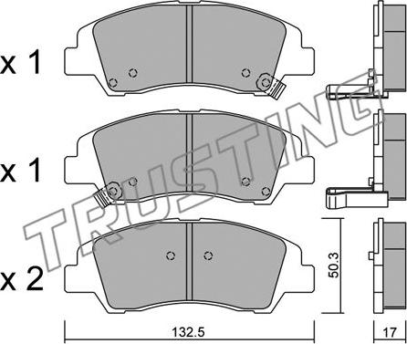 Trusting 1091.0 - Тормозные колодки, дисковые, комплект autospares.lv