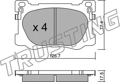 Trusting 1093.0 - Тормозные колодки, дисковые, комплект autospares.lv