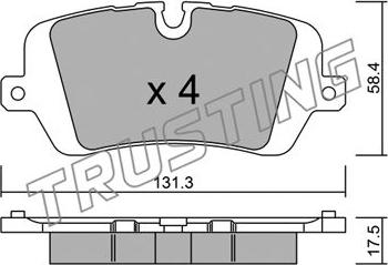 Trusting 1049.0 - Тормозные колодки, дисковые, комплект autospares.lv