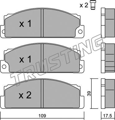 Trusting 104.0 - Тормозные колодки, дисковые, комплект autospares.lv