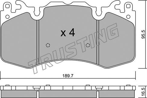 Trusting 1048.0 - Тормозные колодки, дисковые, комплект autospares.lv