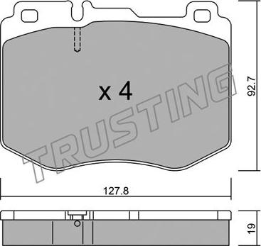 Trusting 1043.0 - Тормозные колодки, дисковые, комплект autospares.lv