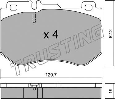 Trusting 1042.0 - Тормозные колодки, дисковые, комплект autospares.lv