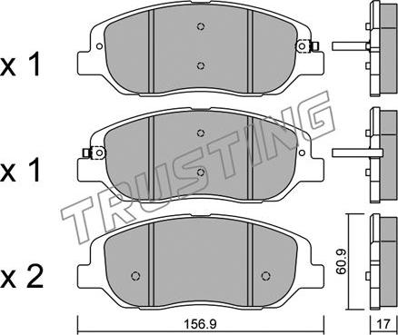 Trusting 1055.0 - Тормозные колодки, дисковые, комплект autospares.lv