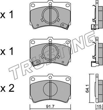 Trusting 105.0 - Тормозные колодки, дисковые, комплект autospares.lv