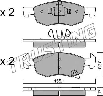 Trusting 1058.0 - Тормозные колодки, дисковые, комплект autospares.lv