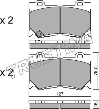 Trusting 1053.0 - Тормозные колодки, дисковые, комплект autospares.lv