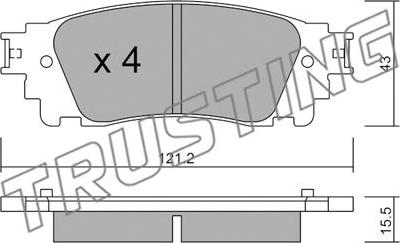 Trusting 1065.0 - Тормозные колодки, дисковые, комплект autospares.lv