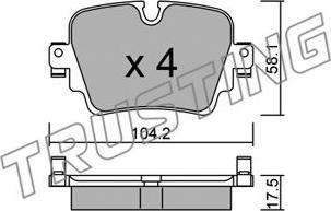 Trusting 1060.0 - Тормозные колодки, дисковые, комплект autospares.lv