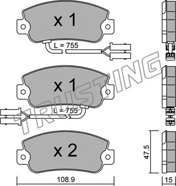 Trusting 106.1 - Тормозные колодки, дисковые, комплект autospares.lv