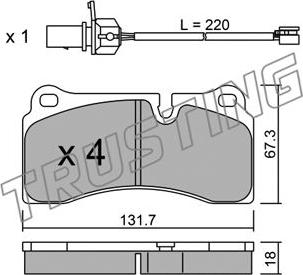 Trusting 1068.0 - Тормозные колодки, дисковые, комплект autospares.lv