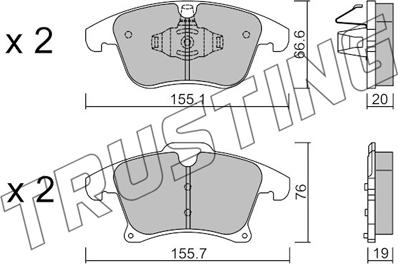 Trusting 1063.1 - Тормозные колодки, дисковые, комплект autospares.lv