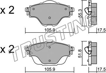 Trusting 1004.0 - Тормозные колодки, дисковые, комплект autospares.lv