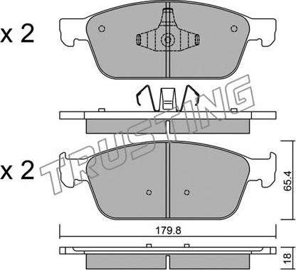 Trusting 1005.0 - Тормозные колодки, дисковые, комплект autospares.lv