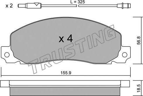 Trusting 100.0 - Тормозные колодки, дисковые, комплект autospares.lv