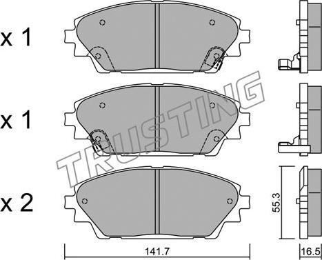 Trusting 1008.0 - Тормозные колодки, дисковые, комплект autospares.lv